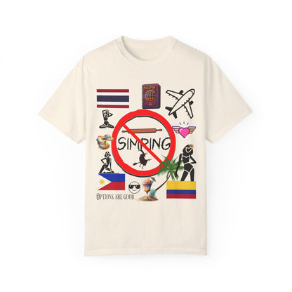 No Simp, Passport, Travel, Ex-Pat, Garment-Dyed, ring spun, American cotton T-shirt